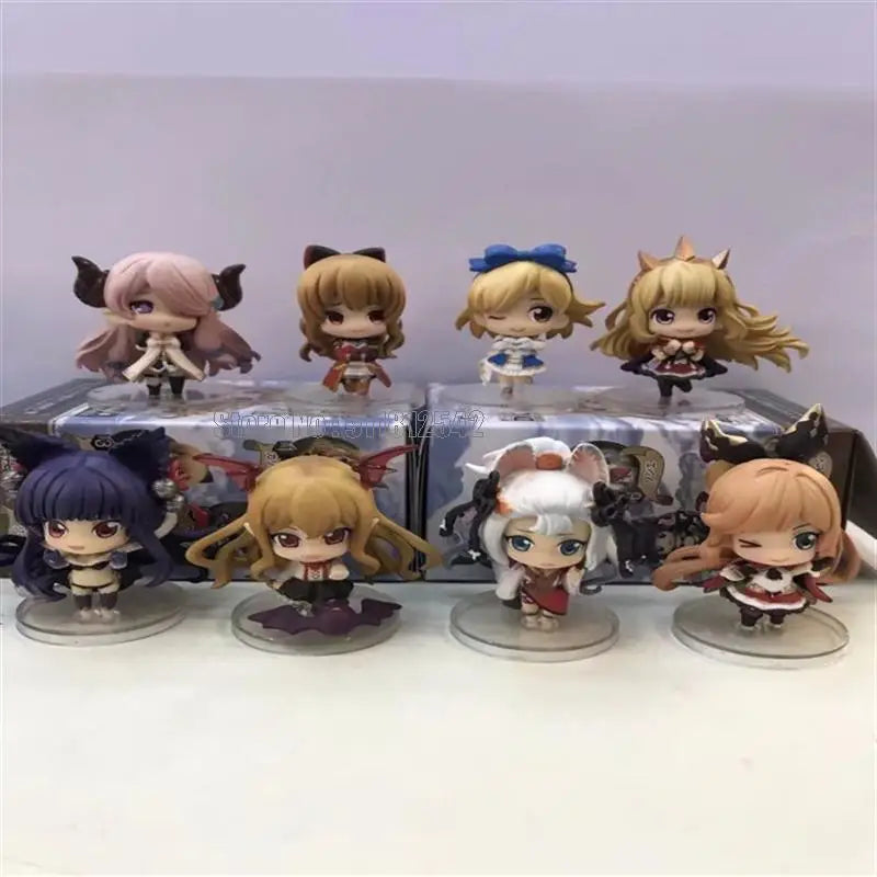 Granblue Fantasy 8pcs set Crystalia Lily Lo Mary Lyria Pvc Figures