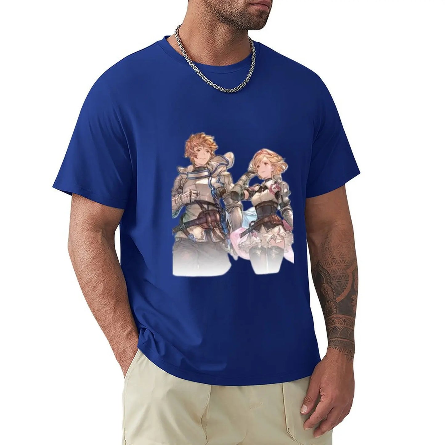 Granblue Fantasy Relink Gran and Djeeta Black T-Shirt